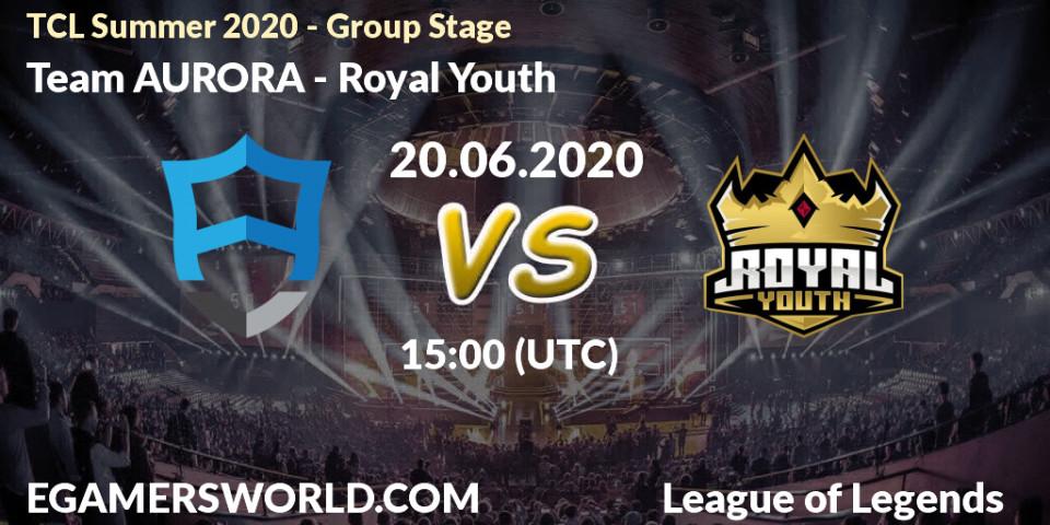 Team AURORA - Royal Youth: прогноз. 20.06.20, LoL, TCL Summer 2020 - Group Stage
