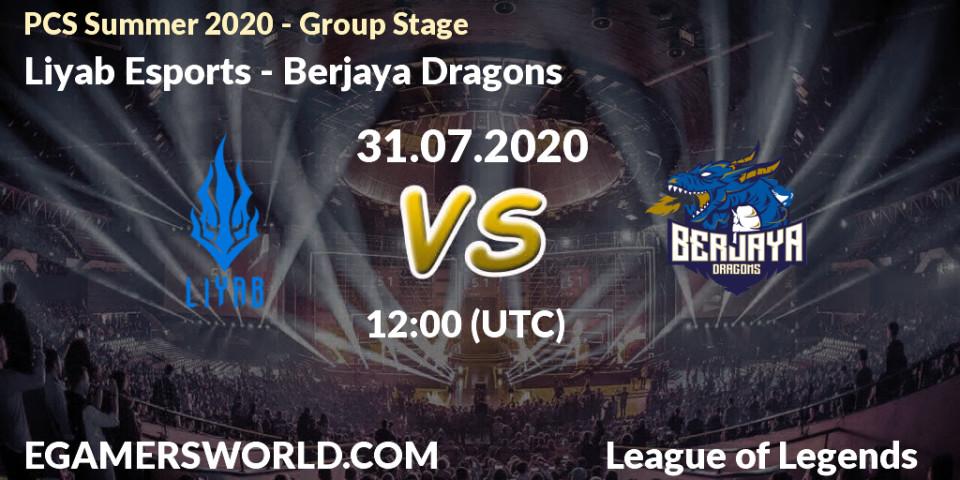 Liyab Esports - Berjaya Dragons: прогноз. 31.07.2020 at 12:00, LoL, PCS Summer 2020 - Group Stage