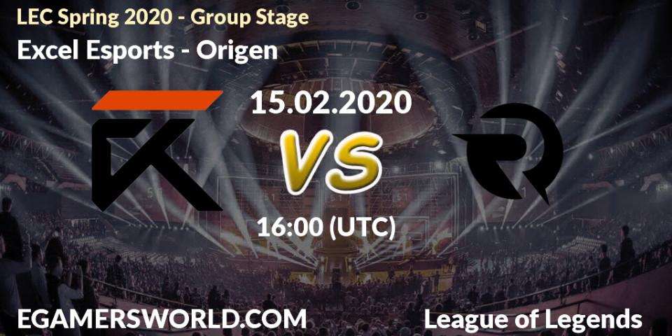 Excel Esports - Origen: прогноз. 15.02.2020 at 19:00, LoL, LEC Spring 2020 - Group Stage