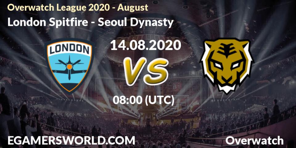 London Spitfire - Seoul Dynasty: прогноз. 14.08.2020 at 08:00, Overwatch, Overwatch League 2020 - August