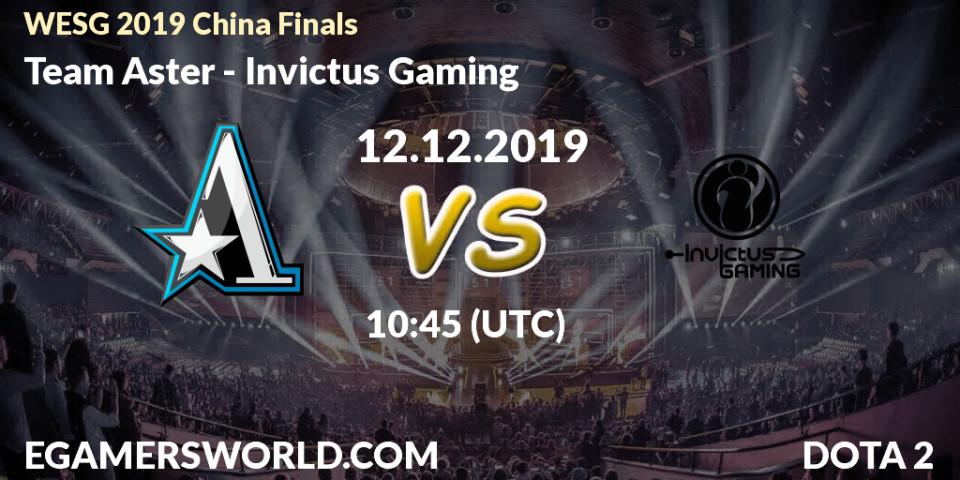Team Aster - Invictus Gaming: прогноз. 12.12.19, Dota 2, WESG 2019 China Finals