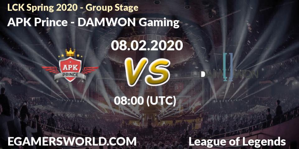 APK Prince - DAMWON Gaming: прогноз. 08.02.20, LoL, LCK Spring 2020 - Group Stage
