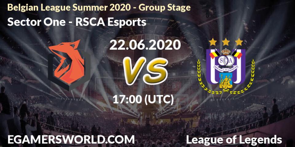 Sector One - RSCA Esports: прогноз. 22.06.2020 at 17:00, LoL, Belgian League Summer 2020 - Group Stage