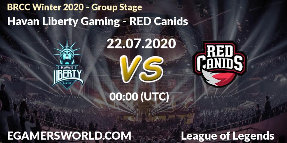 Havan Liberty Gaming - RED Canids: прогноз. 22.07.2020 at 00:00, LoL, BRCC Winter 2020 - Group Stage