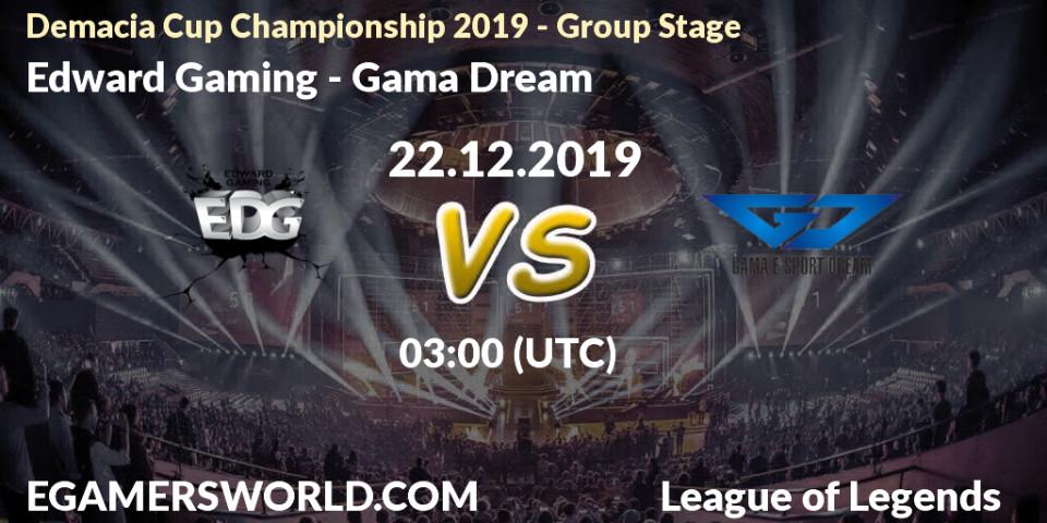 Edward Gaming - Gama Dream: прогноз. 22.12.19, LoL, Demacia Cup Championship 2019 - Group Stage