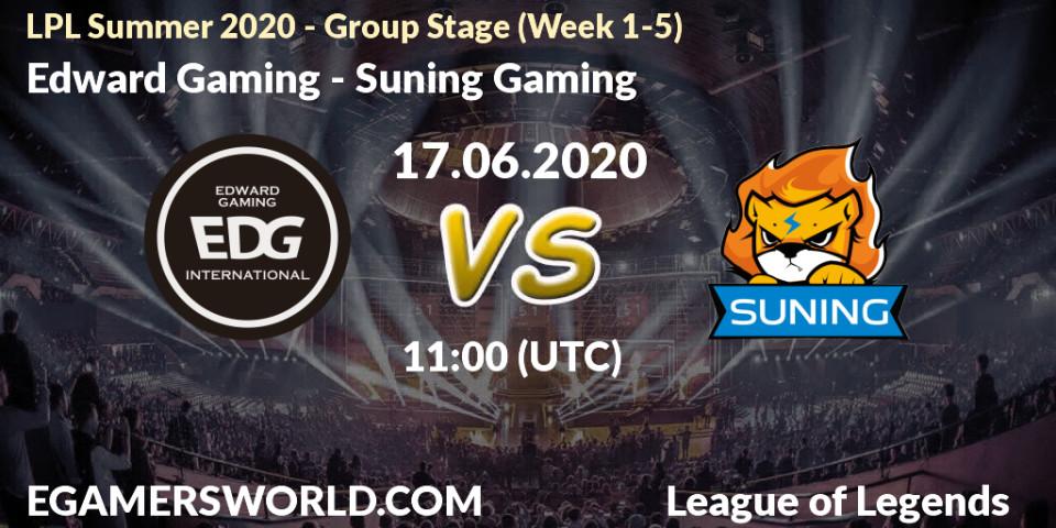 Edward Gaming - Suning Gaming: прогноз. 17.06.2020 at 10:59, LoL, LPL Summer 2020 - Group Stage (Week 1-5)