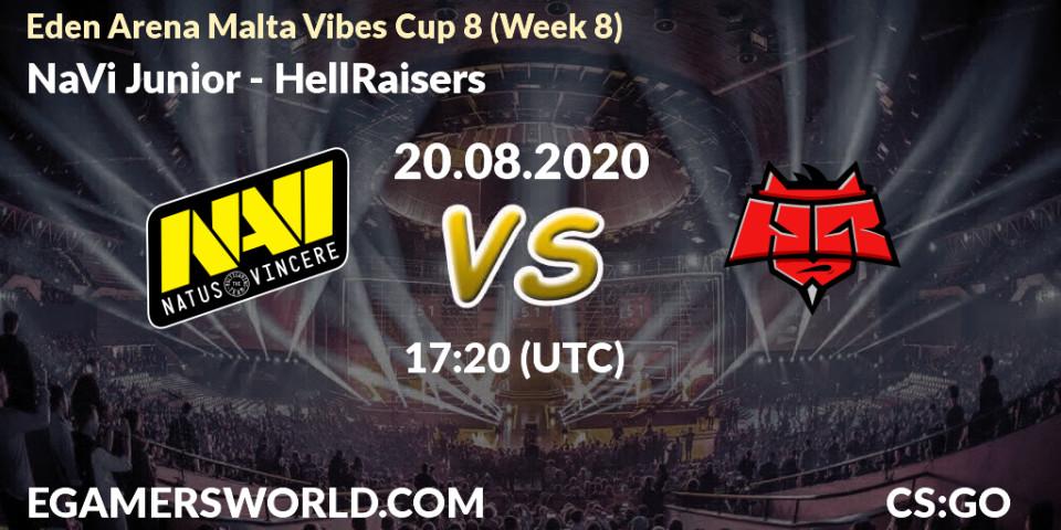NaVi Junior - HellRaisers: прогноз. 20.08.2020 at 17:20, Counter-Strike (CS2), Eden Arena Malta Vibes Cup 8 (Week 8)