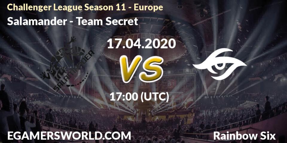 Salamander - Team Secret: прогноз. 17.04.2020 at 17:00, Rainbow Six, Challenger League Season 11 - Europe