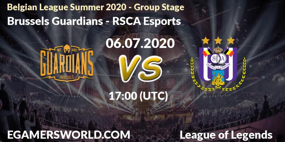 Brussels Guardians - RSCA Esports: прогноз. 06.07.2020 at 17:00, LoL, Belgian League Summer 2020 - Group Stage