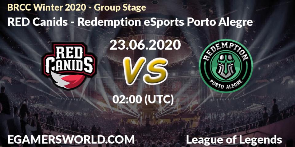 RED Canids - Redemption eSports Porto Alegre: прогноз. 23.06.2020 at 02:00, LoL, BRCC Winter 2020 - Group Stage