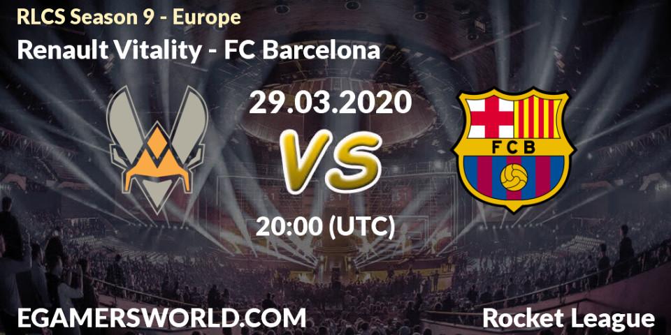 Renault Vitality - FC Barcelona: прогноз. 29.03.20, Rocket League, RLCS Season 9 - Europe