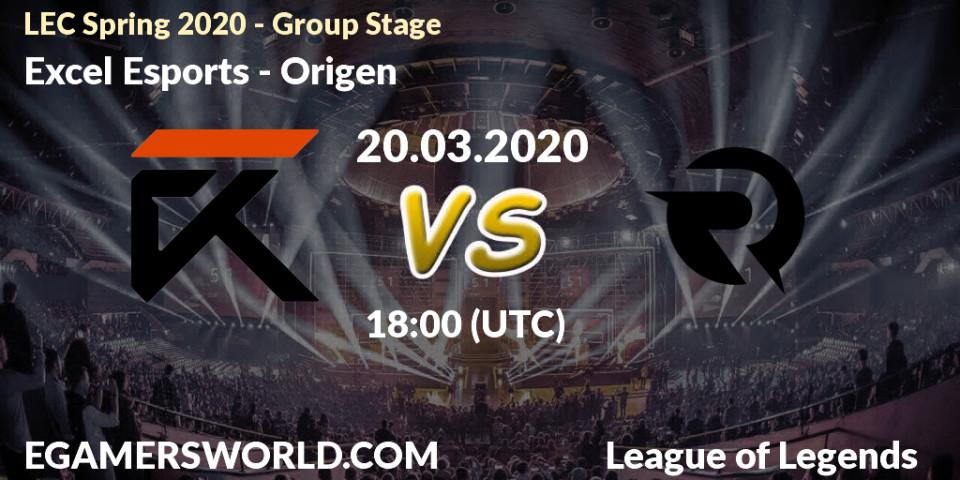 Excel Esports - Origen: прогноз. 27.03.2020 at 20:00, LoL, LEC Spring 2020 - Group Stage