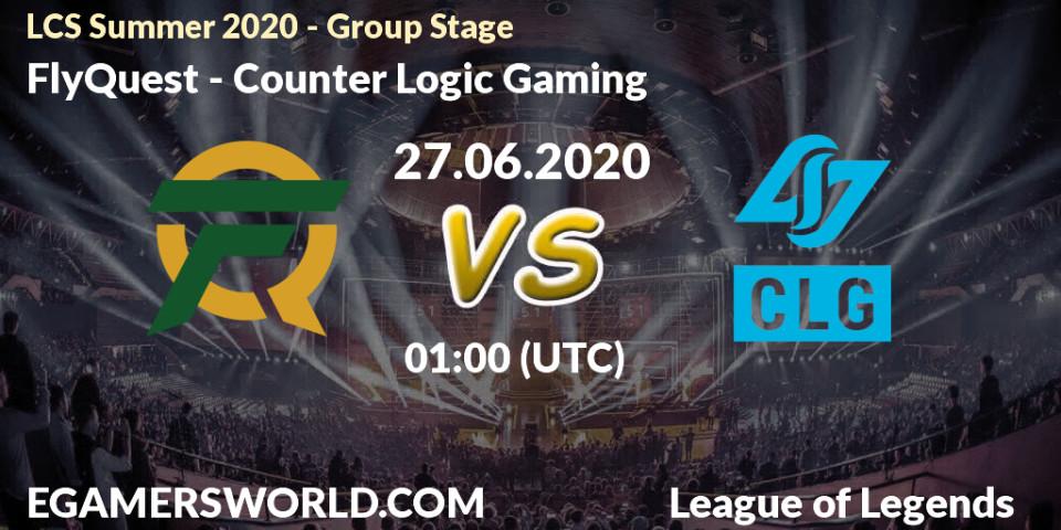 FlyQuest - Counter Logic Gaming: прогноз. 08.08.2020 at 23:20, LoL, LCS Summer 2020 - Group Stage