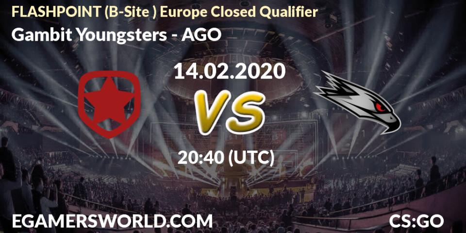 Gambit Youngsters - AGO: прогноз. 14.02.2020 at 20:55, Counter-Strike (CS2), FLASHPOINT Europe Closed Qualifier