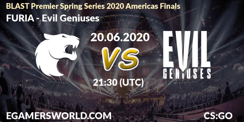 FURIA - Evil Geniuses: прогноз. 20.06.2020 at 21:30, Counter-Strike (CS2), BLAST Premier Spring Series 2020 Americas Finals