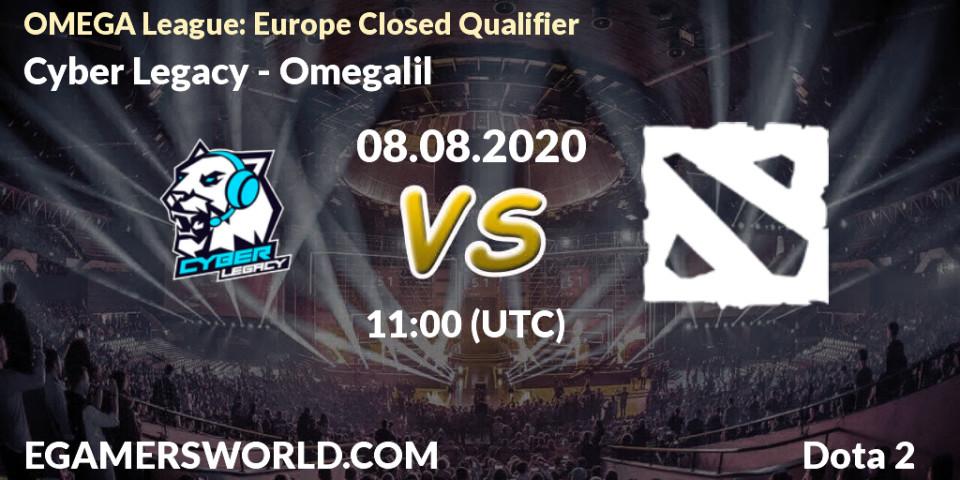 Cyber Legacy - Omegalil: прогноз. 08.08.2020 at 11:06, Dota 2, OMEGA League: Europe Closed Qualifier