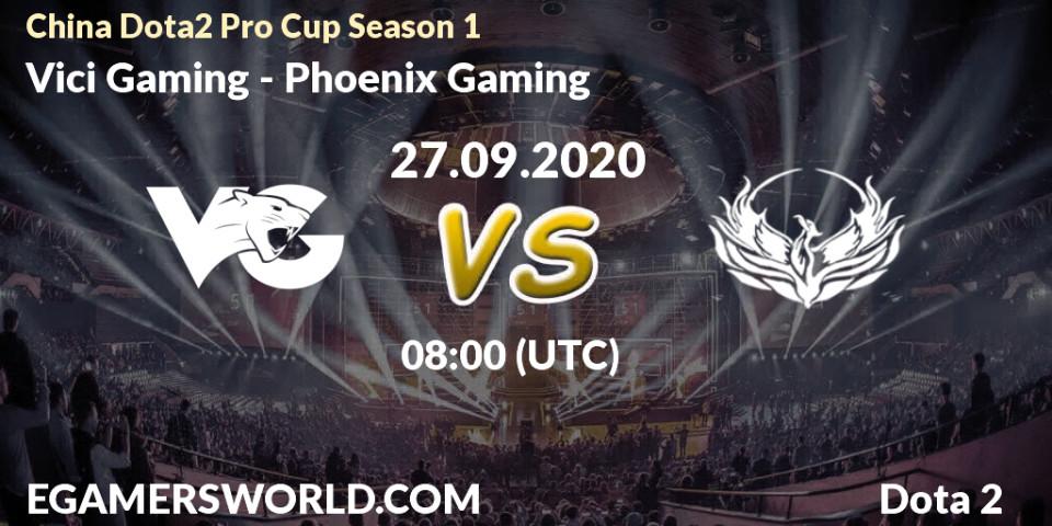 Vici Gaming - Phoenix Gaming: прогноз. 27.09.2020 at 07:59, Dota 2, China Dota2 Pro Cup Season 1