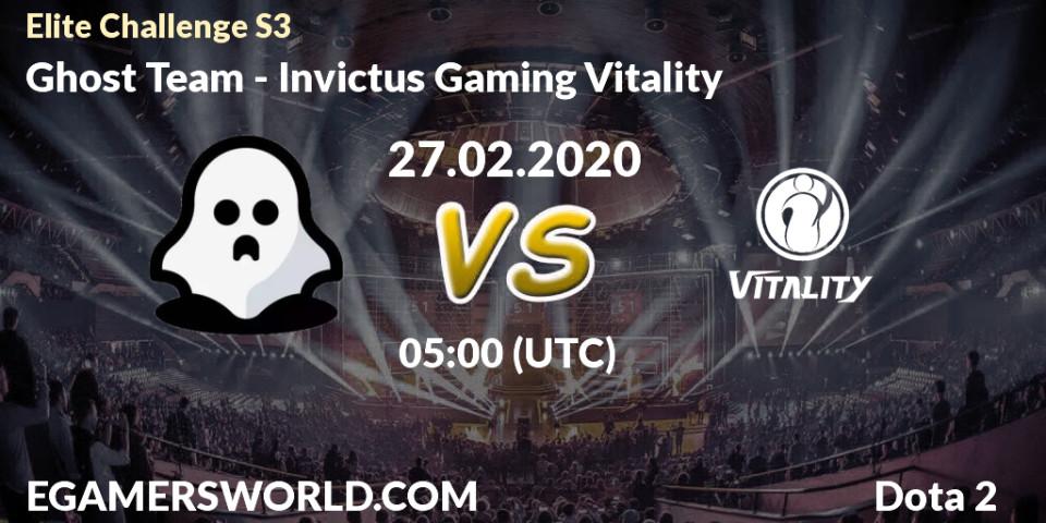 Ghost Team - Invictus Gaming Vitality: прогноз. 27.02.2020 at 05:34, Dota 2, Elite Challenge S3