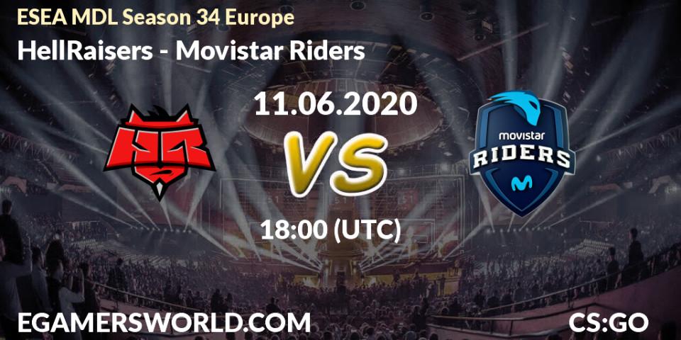 HellRaisers - Movistar Riders: прогноз. 11.06.2020 at 18:05, Counter-Strike (CS2), ESEA MDL Season 34 Europe
