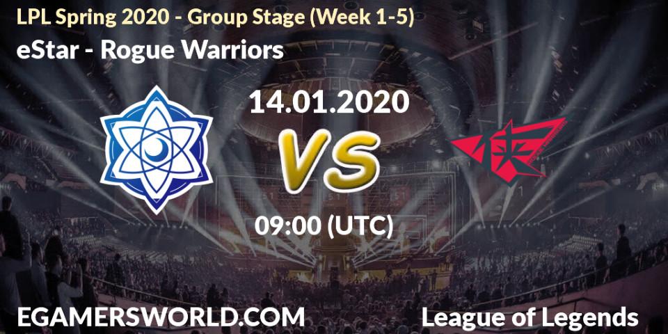eStar - Rogue Warriors: прогноз. 14.01.20, LoL, LPL Spring 2020 - Group Stage (Week 1-4)