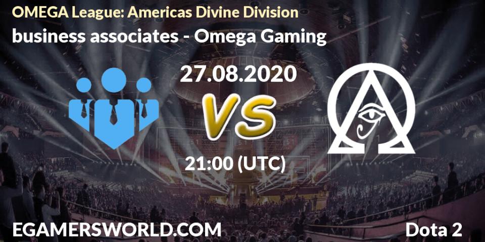 business associates - Omega Gaming: прогноз. 27.08.20, Dota 2, OMEGA League: Americas Divine Division