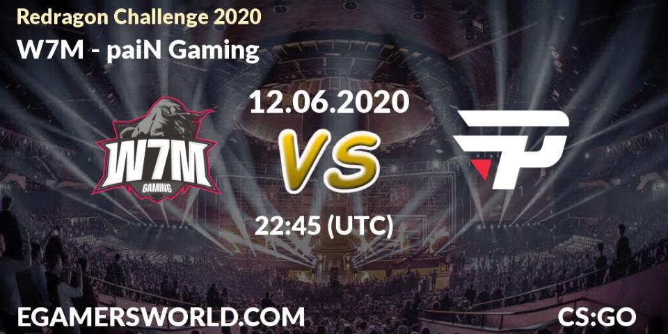 W7M - paiN Gaming: прогноз. 12.06.2020 at 22:50, Counter-Strike (CS2), Redragon Challenge 2020