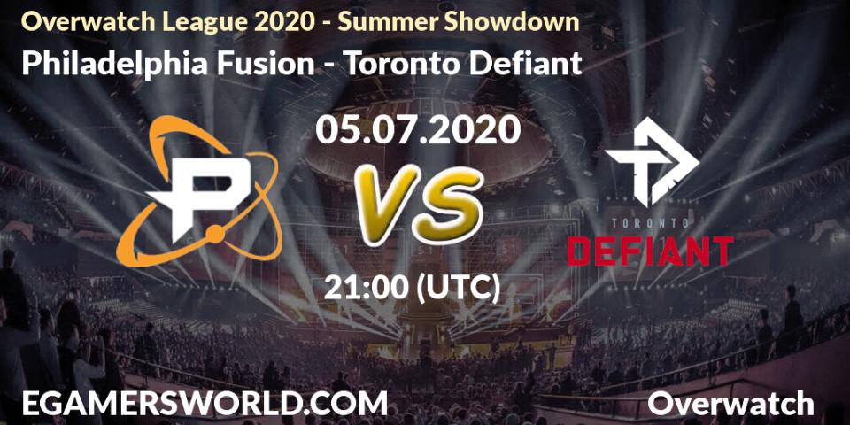 Philadelphia Fusion - Toronto Defiant: прогноз. 05.07.20, Overwatch, Overwatch League 2020 - Summer Showdown
