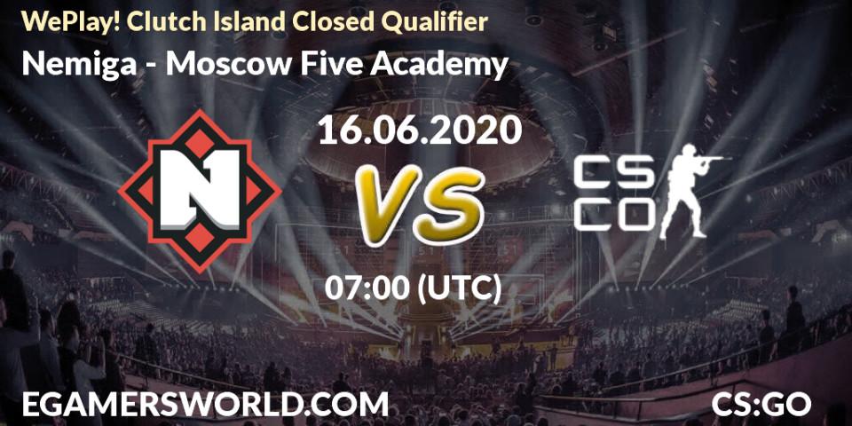 Nemiga - Moscow Five Academy: прогноз. 16.06.20, CS2 (CS:GO), WePlay! Clutch Island Closed Qualifier