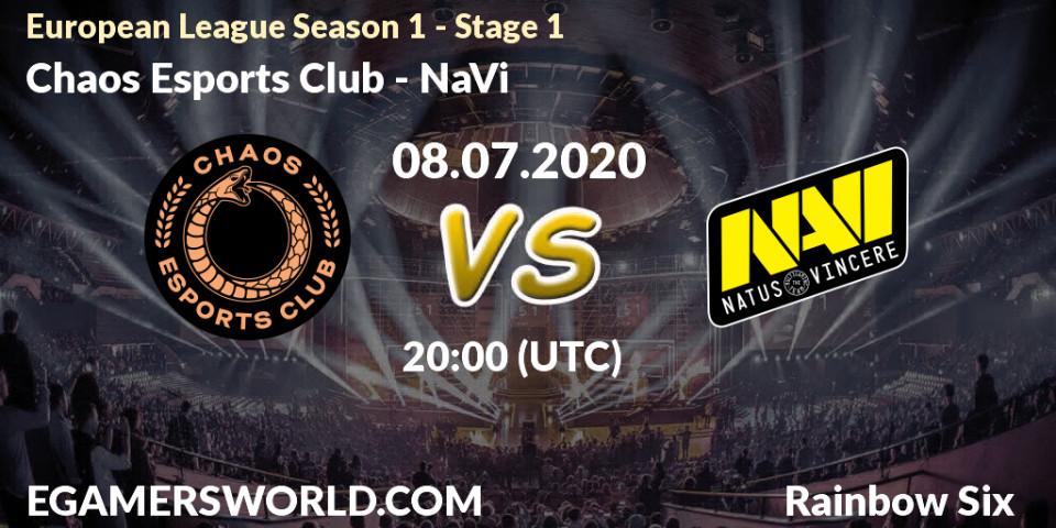 Chaos Esports Club - NaVi: прогноз. 08.07.20, Rainbow Six, European League Season 1 - Stage 1
