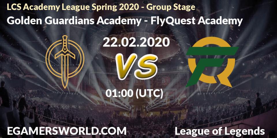 Golden Guardians Academy - FlyQuest Academy: прогноз. 22.02.2020 at 01:00, LoL, LCS Academy League Spring 2020 - Group Stage