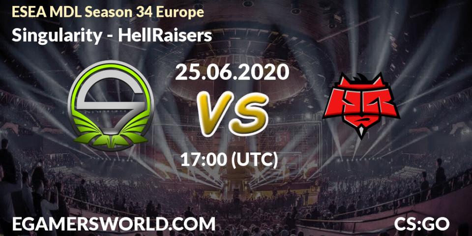 Singularity - HellRaisers: прогноз. 25.06.2020 at 17:00, Counter-Strike (CS2), ESEA MDL Season 34 Europe