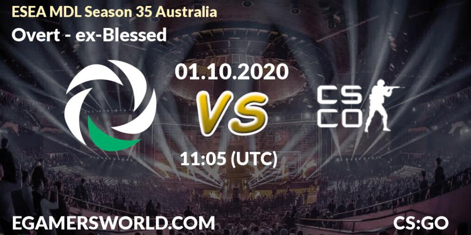 Overt - ex-Blessed: прогноз. 01.10.2020 at 11:05, Counter-Strike (CS2), ESEA MDL Season 35 Australia