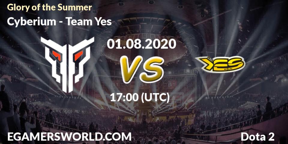 Cyberium - Team Yes: прогноз. 01.08.2020 at 17:09, Dota 2, Glory of the Summer