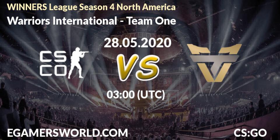 Warriors International - Team One: прогноз. 28.05.2020 at 03:25, Counter-Strike (CS2), WINNERS League Season 4 North America
