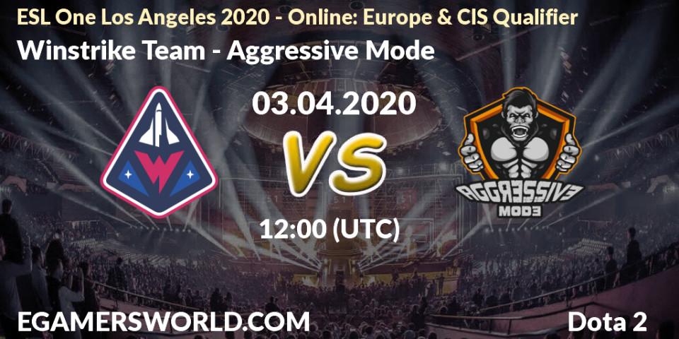 Winstrike Team - Aggressive Mode: прогноз. 03.04.20, Dota 2, ESL One Los Angeles 2020 - Online: Europe & CIS Qualifier