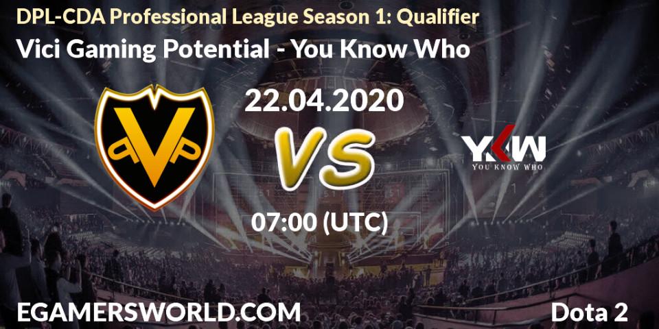 Vici Gaming Potential - You Know Who: прогноз. 22.04.2020 at 06:28, Dota 2, DPL-CDA Professional League Season 1: Qualifier