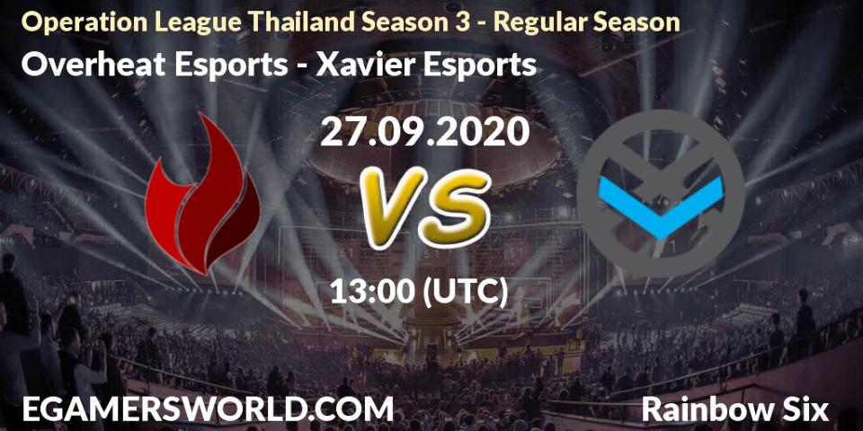 Overheat Esports - Xavier Esports: прогноз. 27.09.2020 at 13:00, Rainbow Six, Operation League Thailand Season 3 - Regular Season