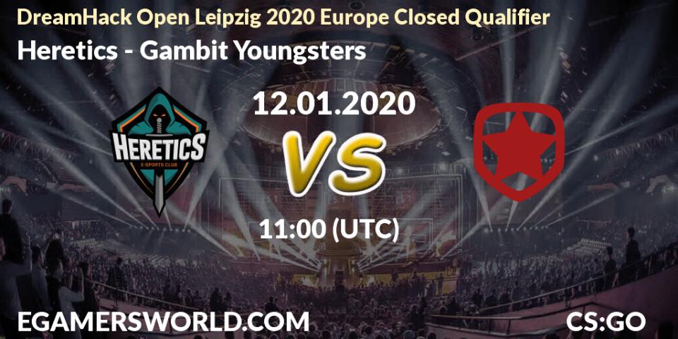 Heretics - Gambit Youngsters: прогноз. 12.01.2020 at 11:00, Counter-Strike (CS2), DreamHack Open Leipzig 2020 Europe Closed Qualifier