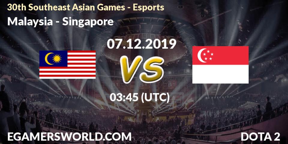 Malaysia - Singapore: прогноз. 07.12.2019 at 04:45, Dota 2, 30th Southeast Asian Games - Esports