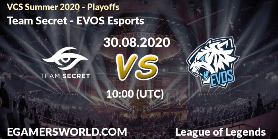 Team Secret - EVOS Esports: прогноз. 30.08.20, LoL, VCS Summer 2020 - Playoffs