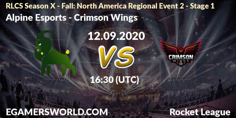 Alpine Esports - Crimson Wings: прогноз. 13.09.2020 at 16:30, Rocket League, RLCS Season X - Fall: North America Regional Event 2 - Stage 1