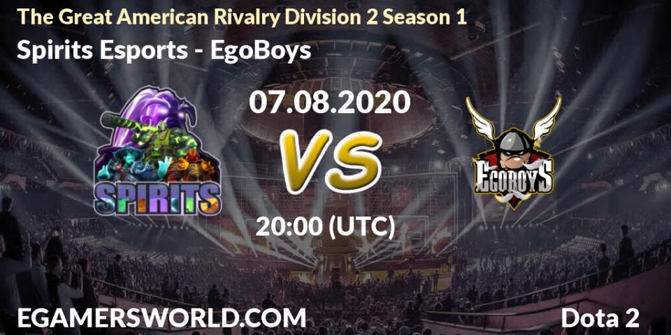 Spirits Esports - EgoBoys: прогноз. 07.08.2020 at 18:03, Dota 2, The Great American Rivalry Division 2 Season 1