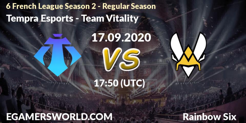 Tempra Esports - Team Vitality: прогноз. 17.09.2020 at 17:50, Rainbow Six, 6 French League Season 2 