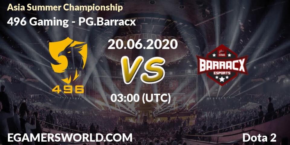 496 Gaming - PG.Barracx: прогноз. 20.06.2020 at 03:09, Dota 2, Asia Summer Championship