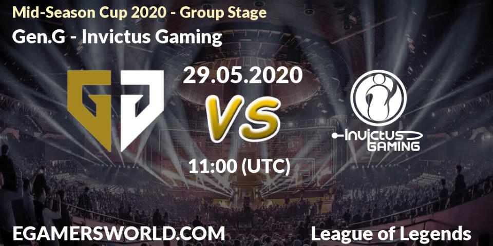 Gen.G - Invictus Gaming: прогноз. 29.05.20, LoL, Mid-Season Cup 2020 - Group Stage