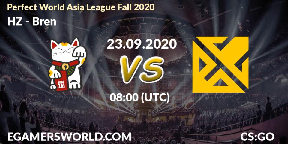 HZ - Bren: прогноз. 23.09.2020 at 08:45, Counter-Strike (CS2), Perfect World Asia League Fall 2020