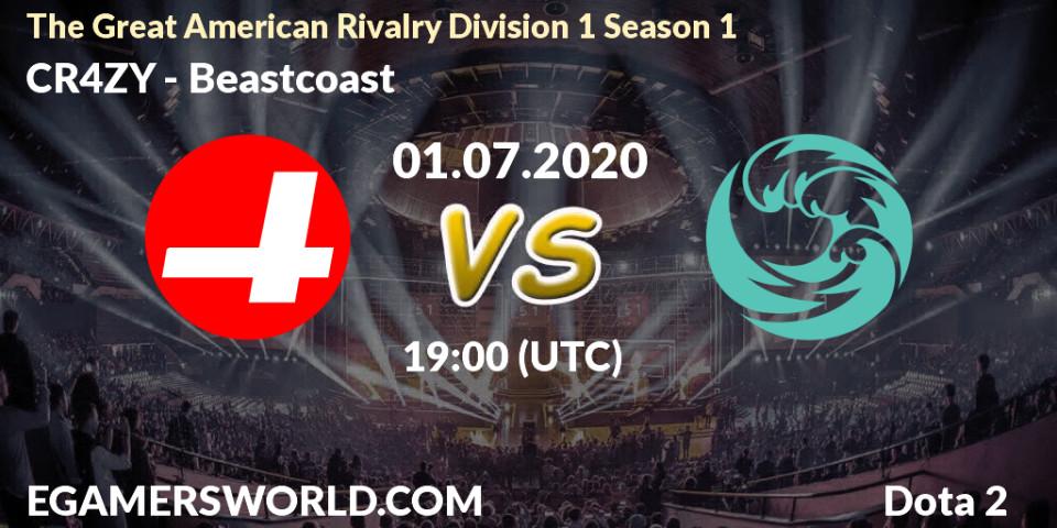 CR4ZY - Beastcoast: прогноз. 01.07.2020 at 21:06, Dota 2, The Great American Rivalry Division 1 Season 1