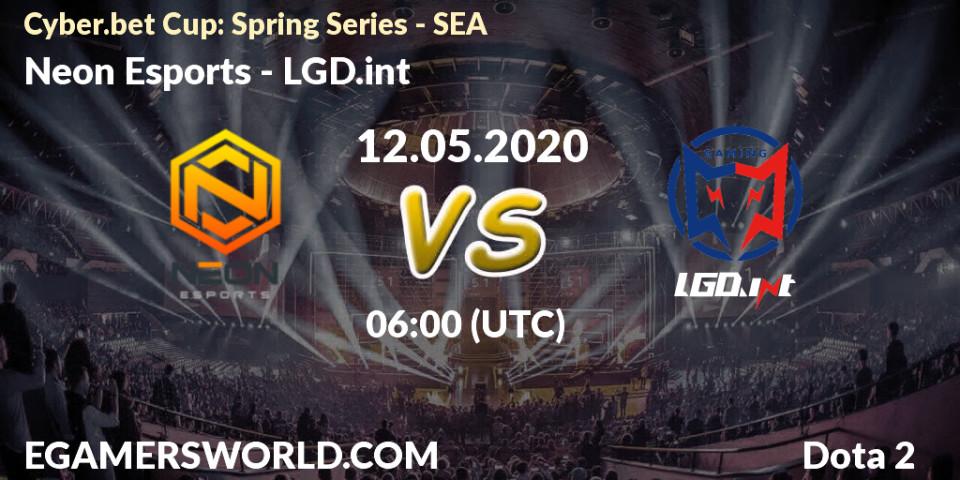 Neon Esports - LGD.int: прогноз. 12.05.2020 at 06:05, Dota 2, Cyber.bet Cup: Spring Series - SEA
