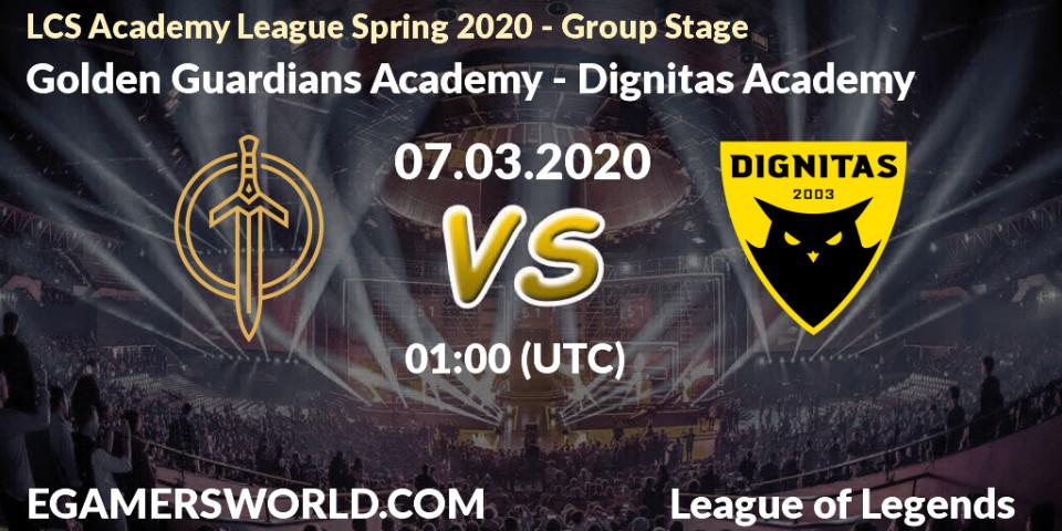 Golden Guardians Academy - Dignitas Academy: прогноз. 07.03.2020 at 01:00, LoL, LCS Academy League Spring 2020 - Group Stage