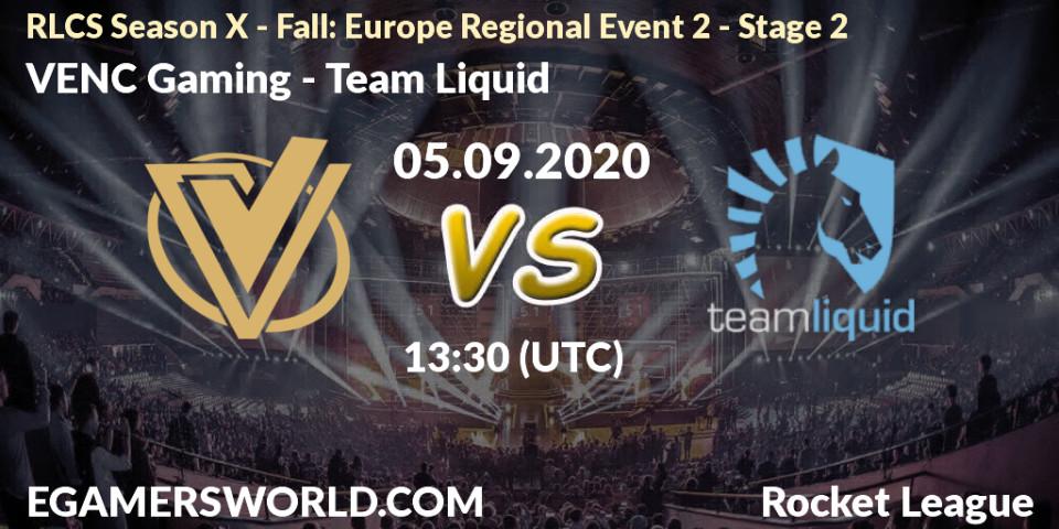 VENC Gaming - Team Liquid: прогноз. 05.09.2020 at 13:30, Rocket League, RLCS Season X - Fall: Europe Regional Event 2 - Stage 2